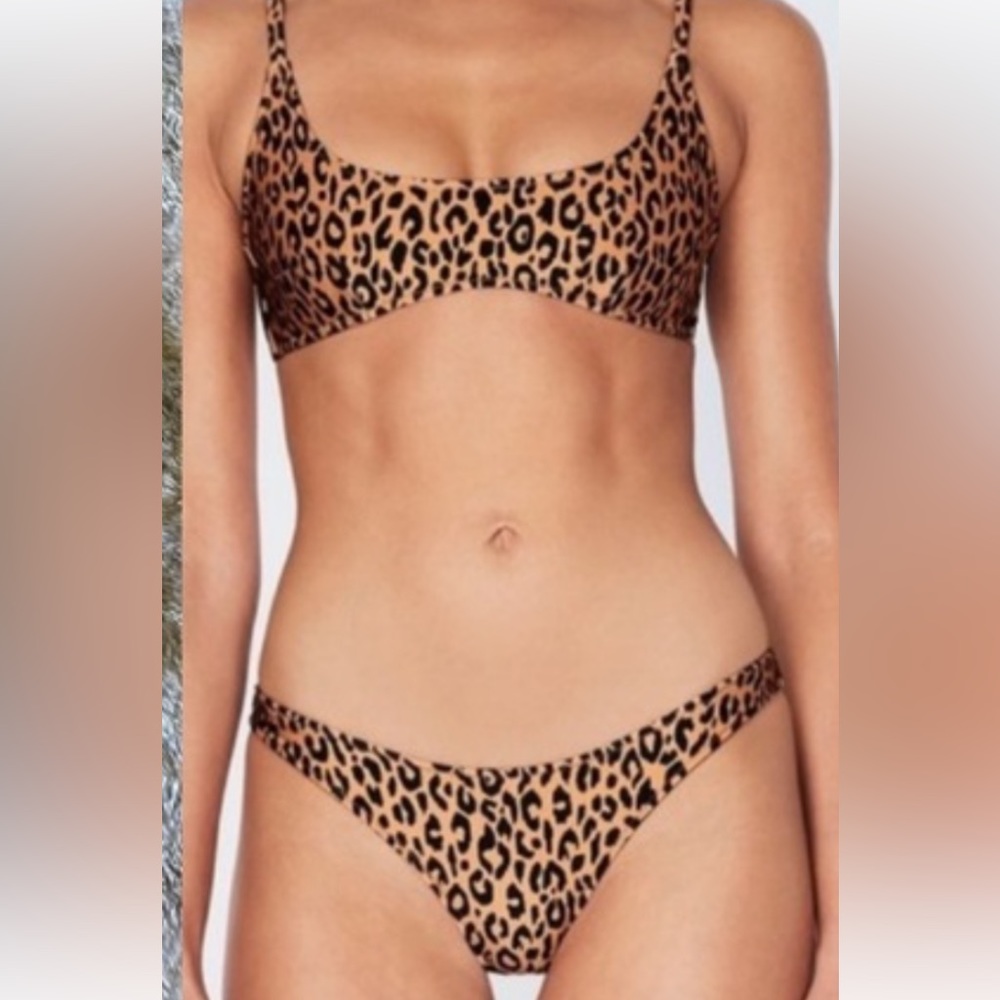 Cheetah triangle bathing suit